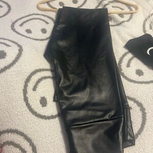 Black Faux Leather Pants